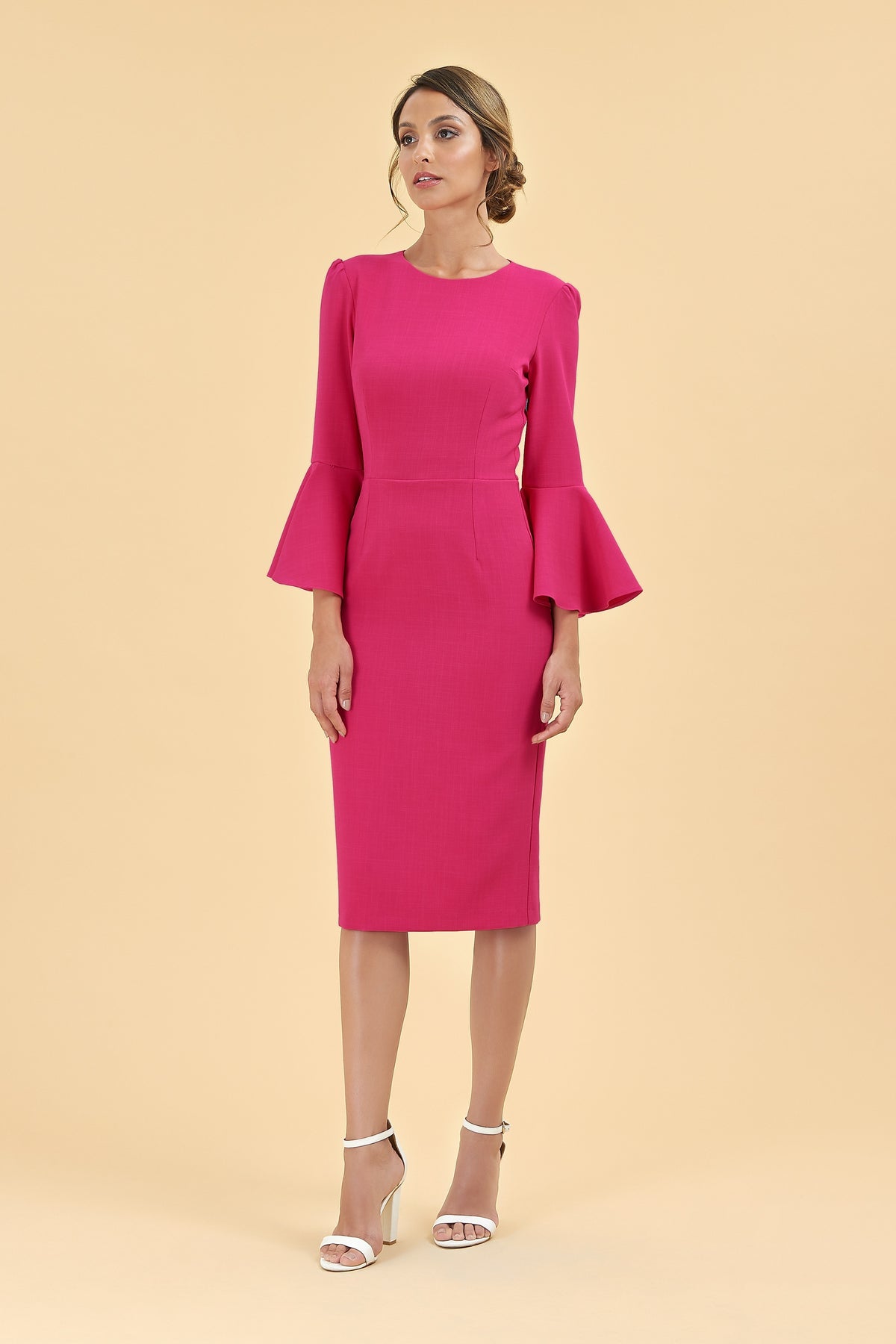 Gia Oversized Fluted Sleeve Pencil Dress