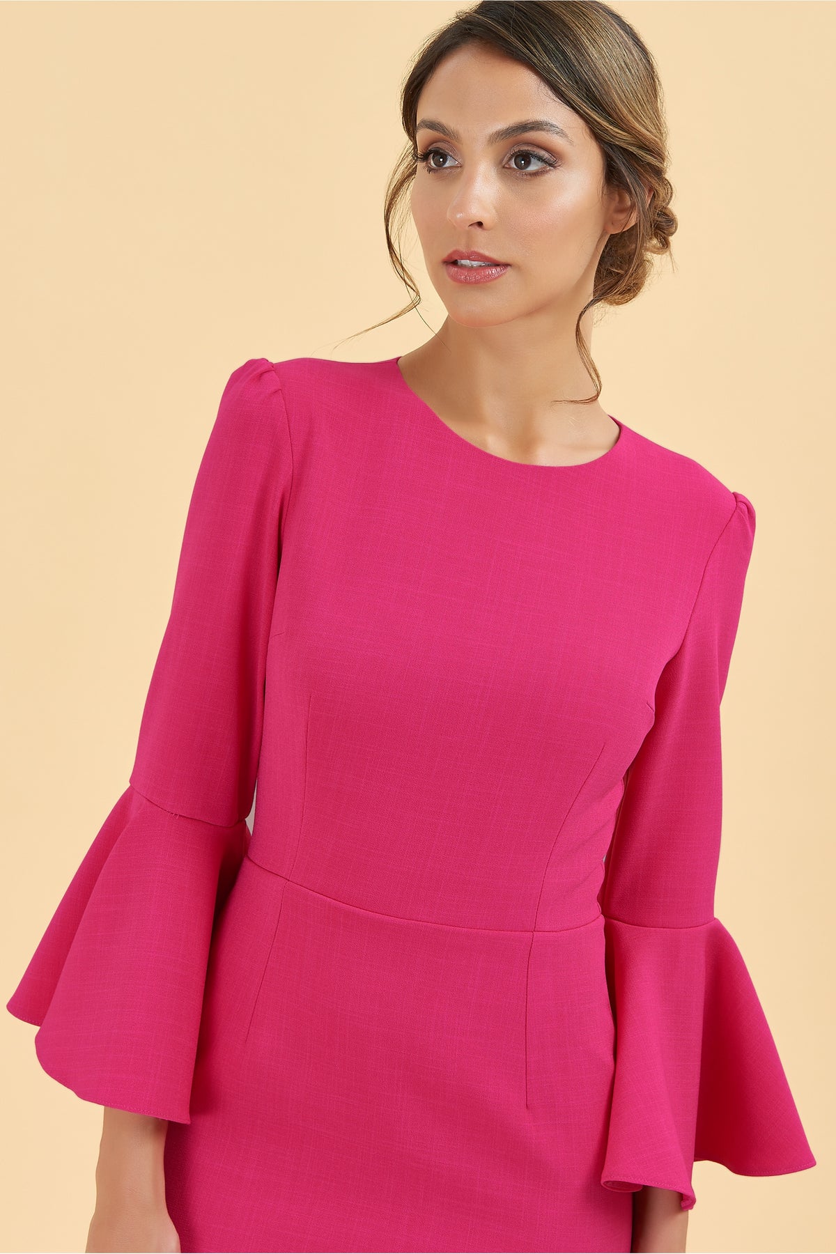 Gia Oversized Fluted Sleeve Pencil Dress