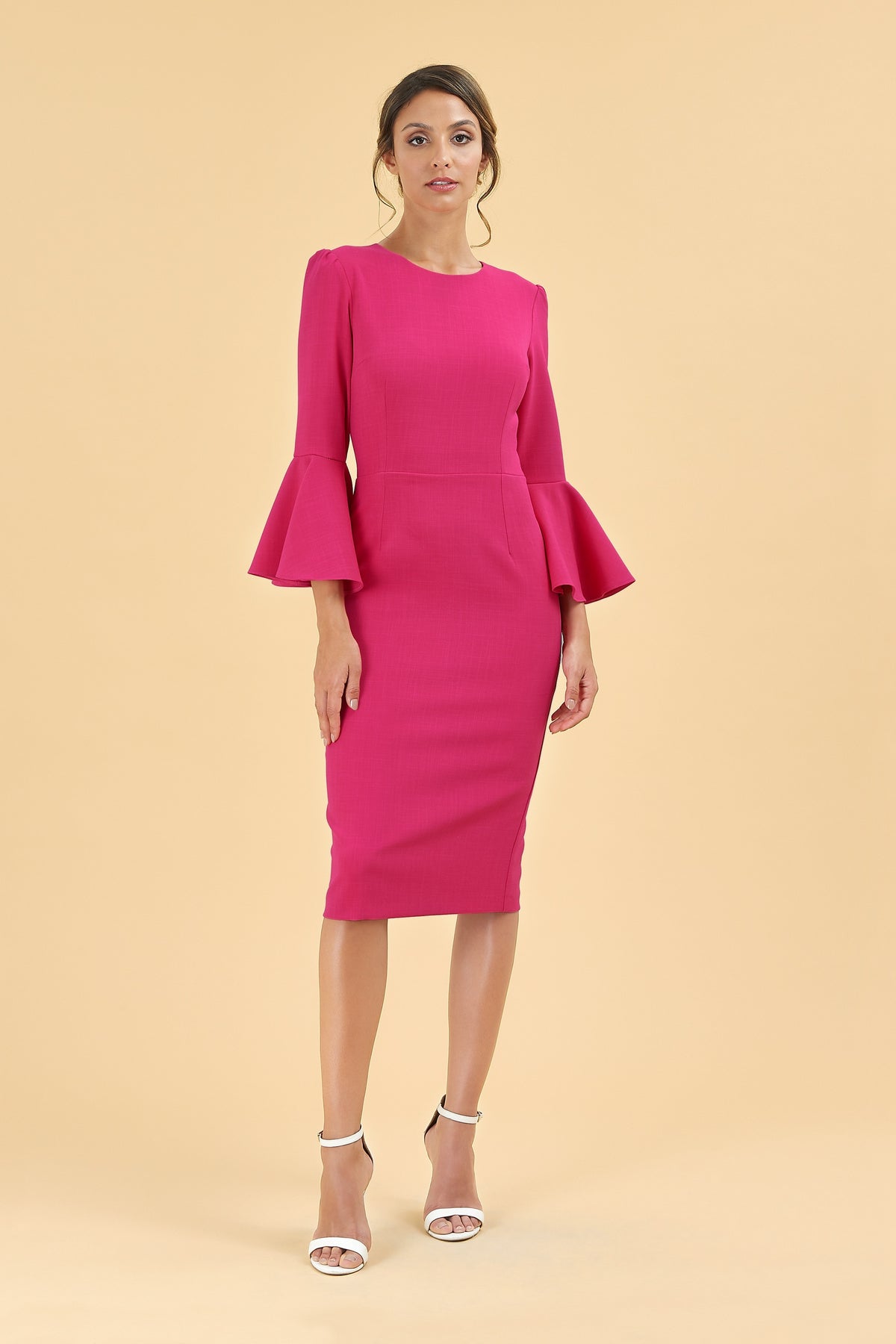 Gia Oversized Fluted Sleeve Pencil Dress