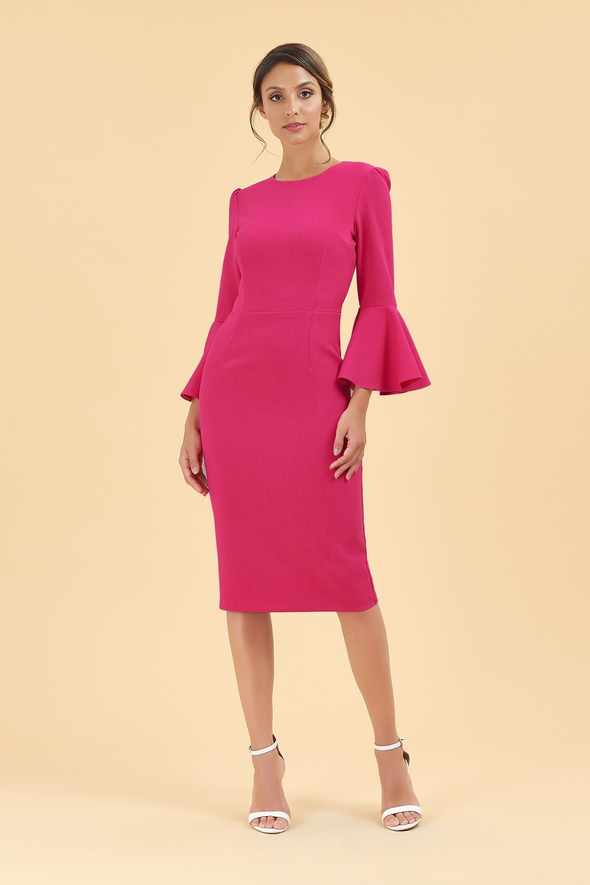 Gia Oversized Fluted Sleeve Pencil Dress