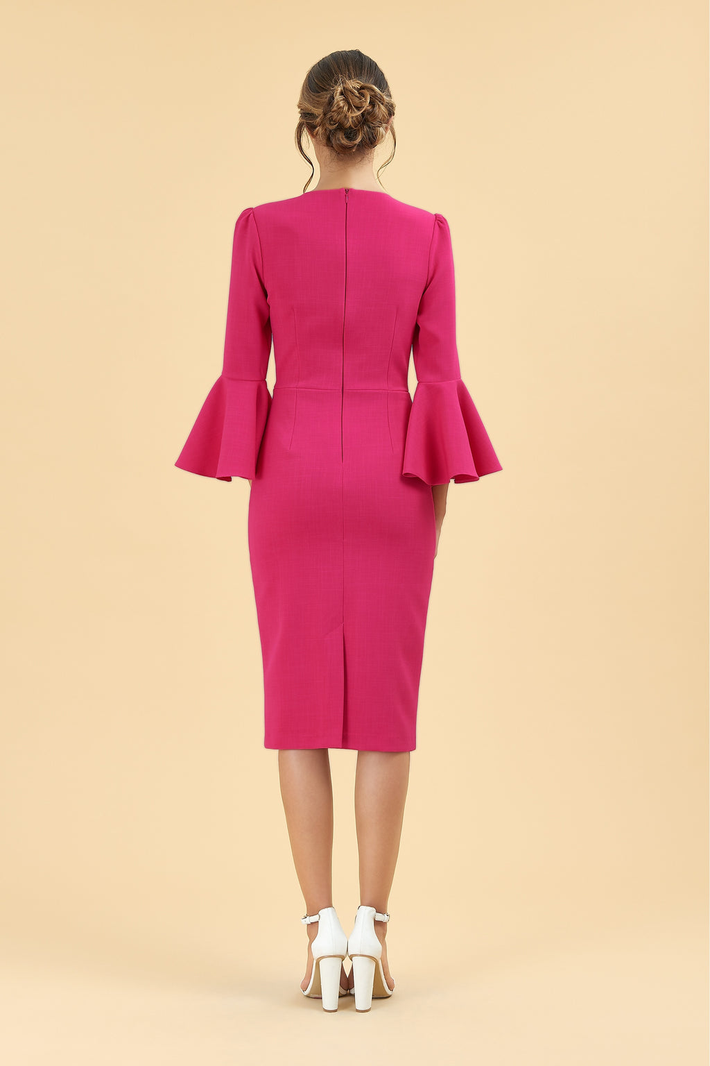 Gia Oversized Fluted Sleeve Pencil Dress