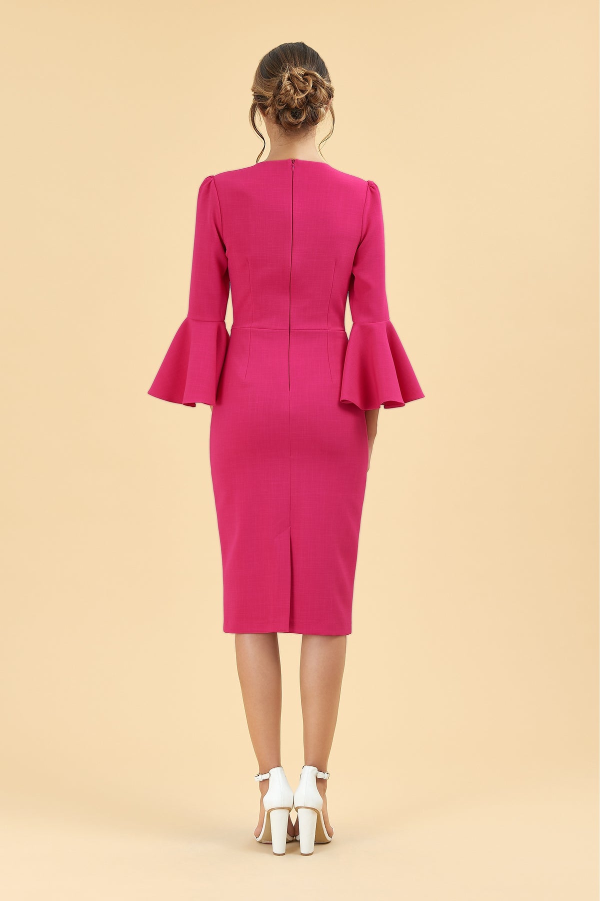 Gia Oversized Fluted Sleeve Pencil Dress
