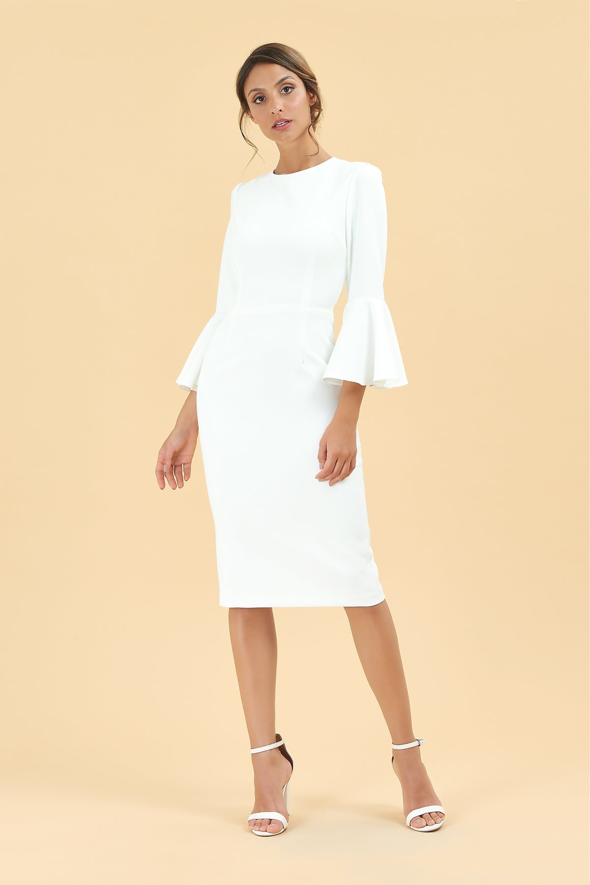 Gia Oversized Fluted Sleeve Pencil Dress