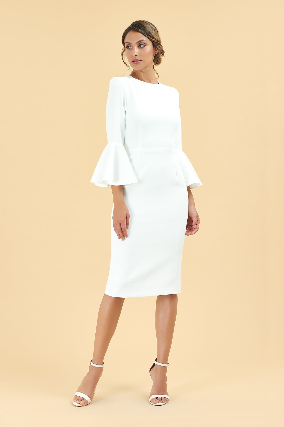 Gia Oversized Fluted Sleeve Pencil Dress