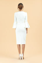 Gia Oversized Fluted Sleeve Pencil Dress