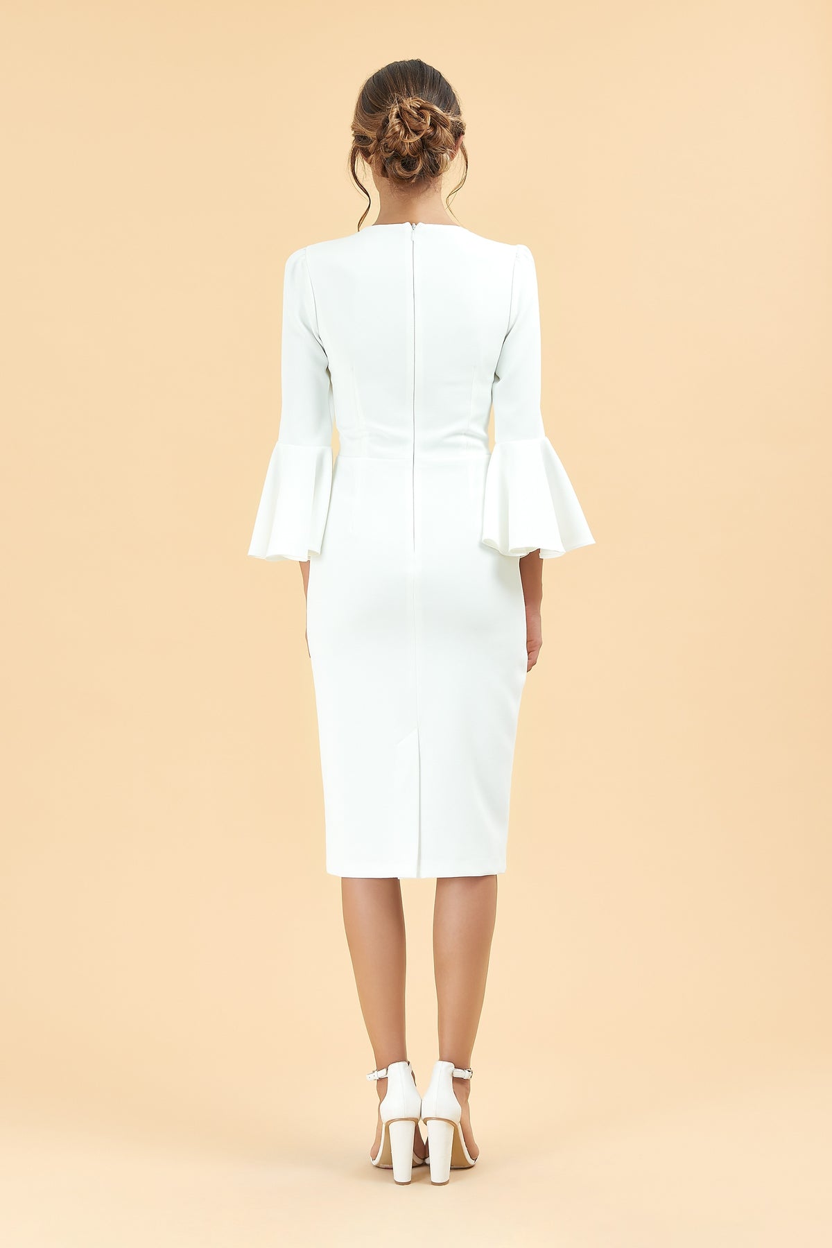 Gia Oversized Fluted Sleeve Pencil Dress