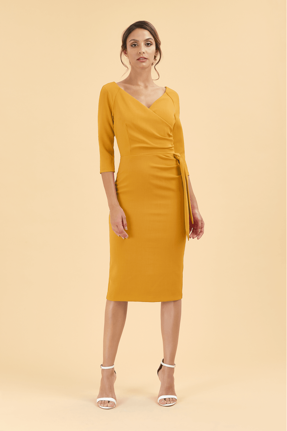 Hourglass 3/4 Sleeve Pencil Dress
