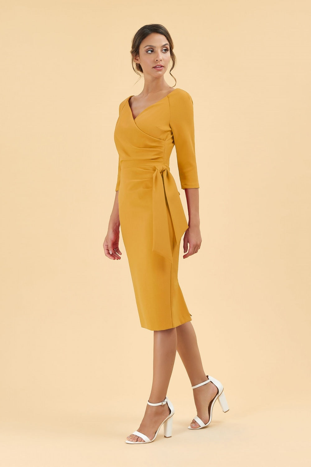 Hourglass 3/4 Sleeve Pencil Dress