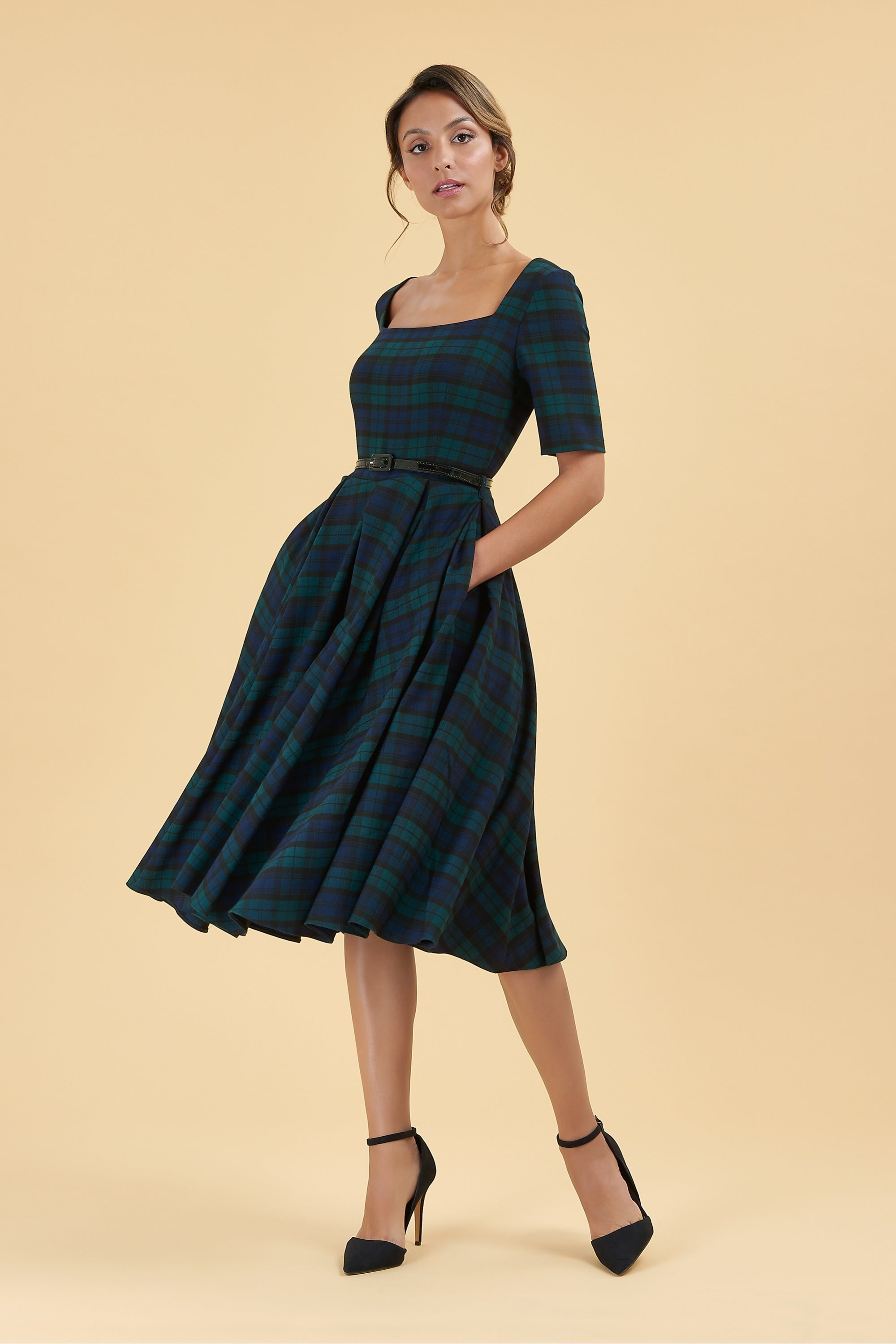 Gigi Tartan Midi Dress