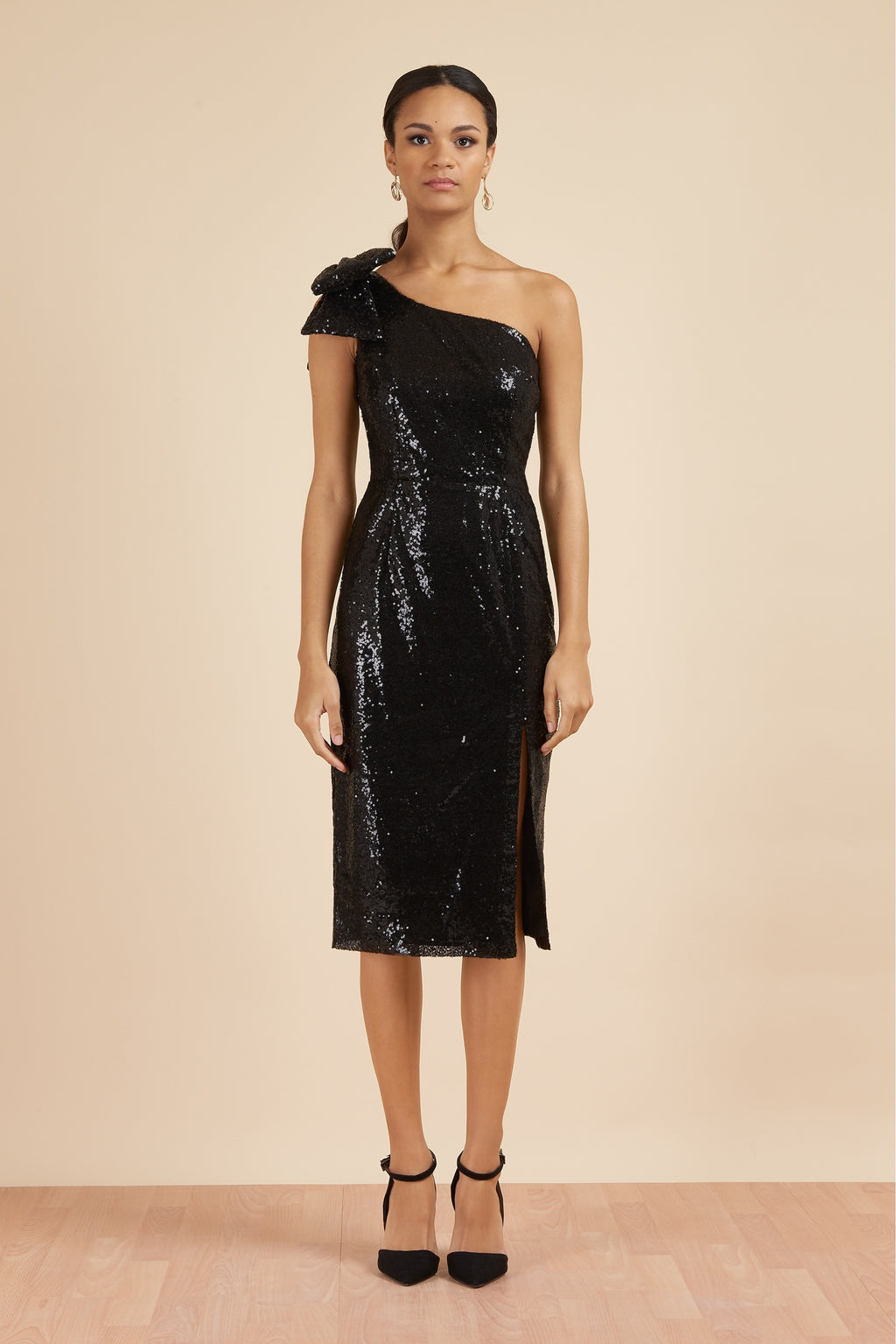 Millie Sequin Bow Pencil Dress