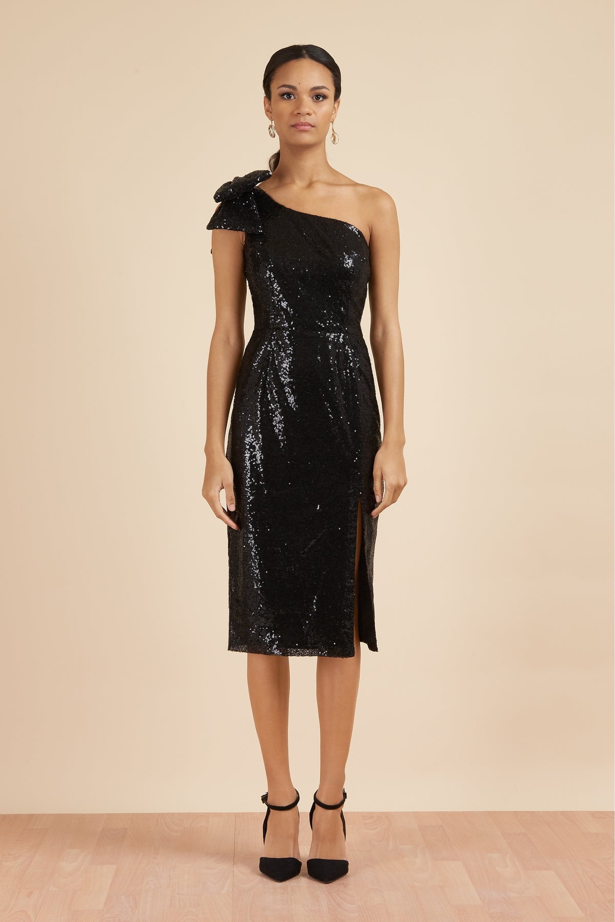 Millie Sequin Bow Pencil Dress