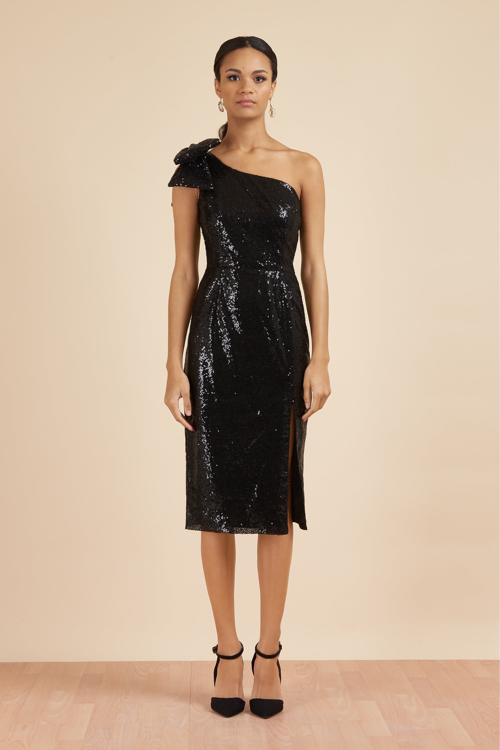 Millie Sequin Bow Pencil Dress
