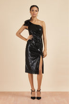 Millie Sequin Bow Pencil Dress