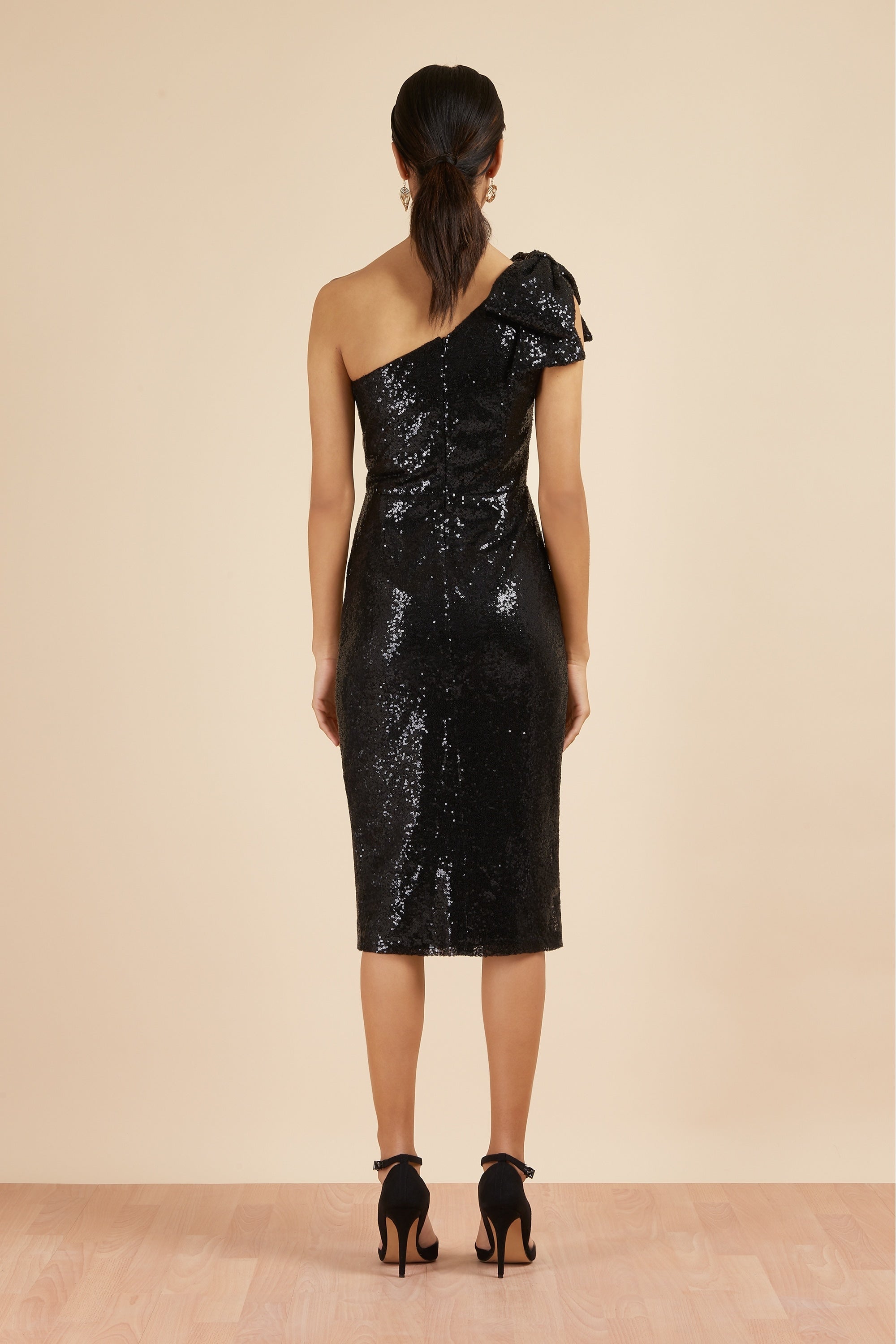 Millie Sequin Bow Pencil Dress