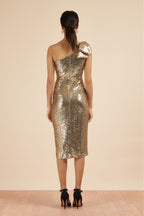 Millie Sequin Bow Pencil Dress