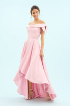 Tilly Off The Shoulder Bow High-Low Gown