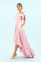 Tilly Off The Shoulder Bow High-Low Gown