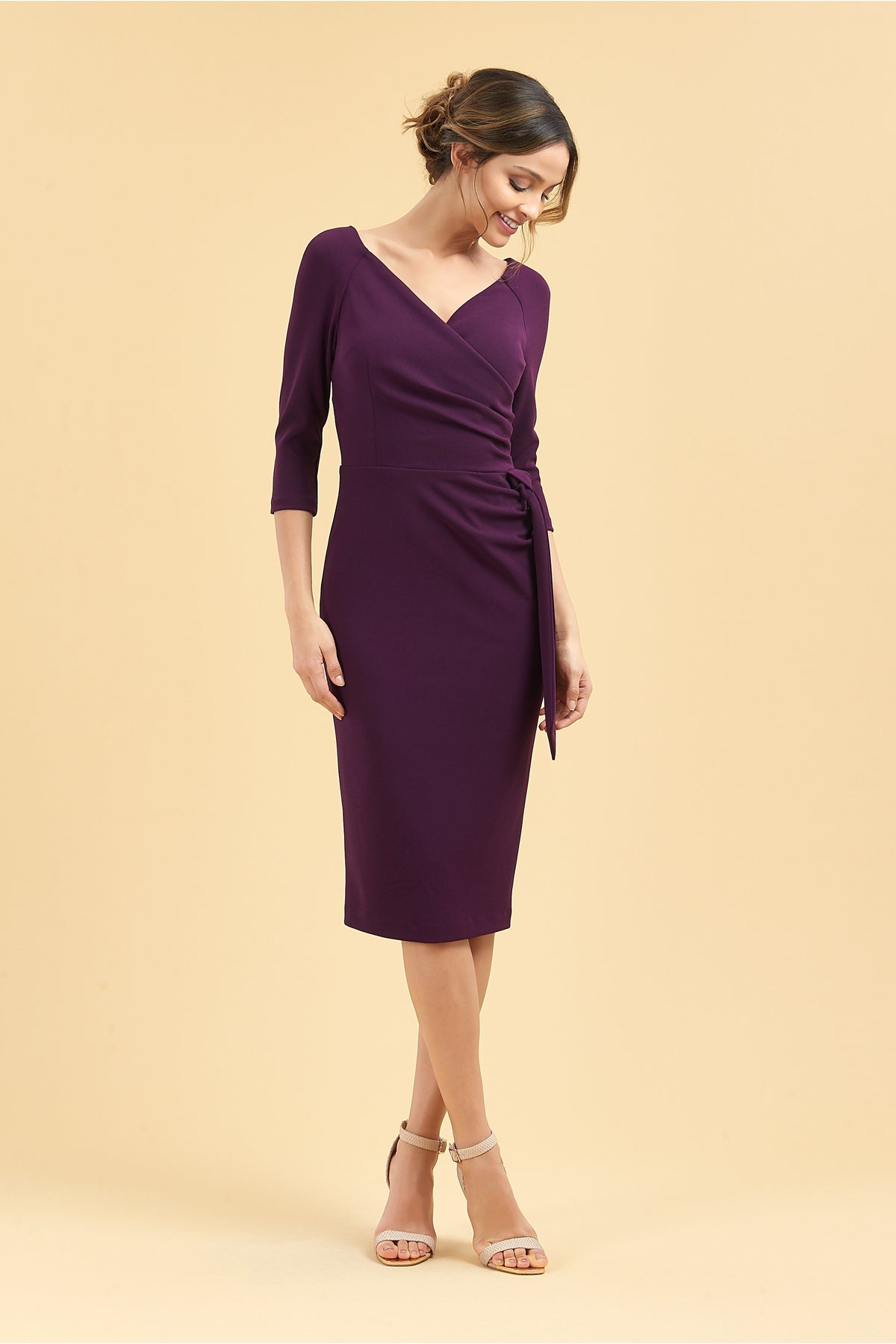 Hourglass 3/4 Sleeve Pencil Dress