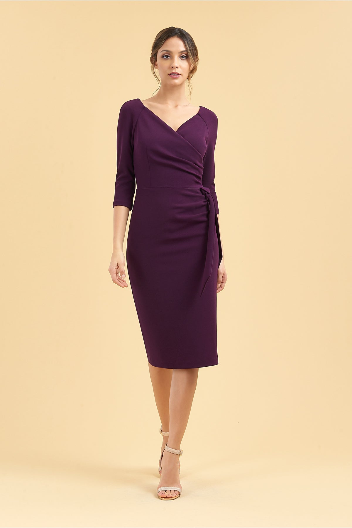 Hourglass 3/4 Sleeve Pencil Dress