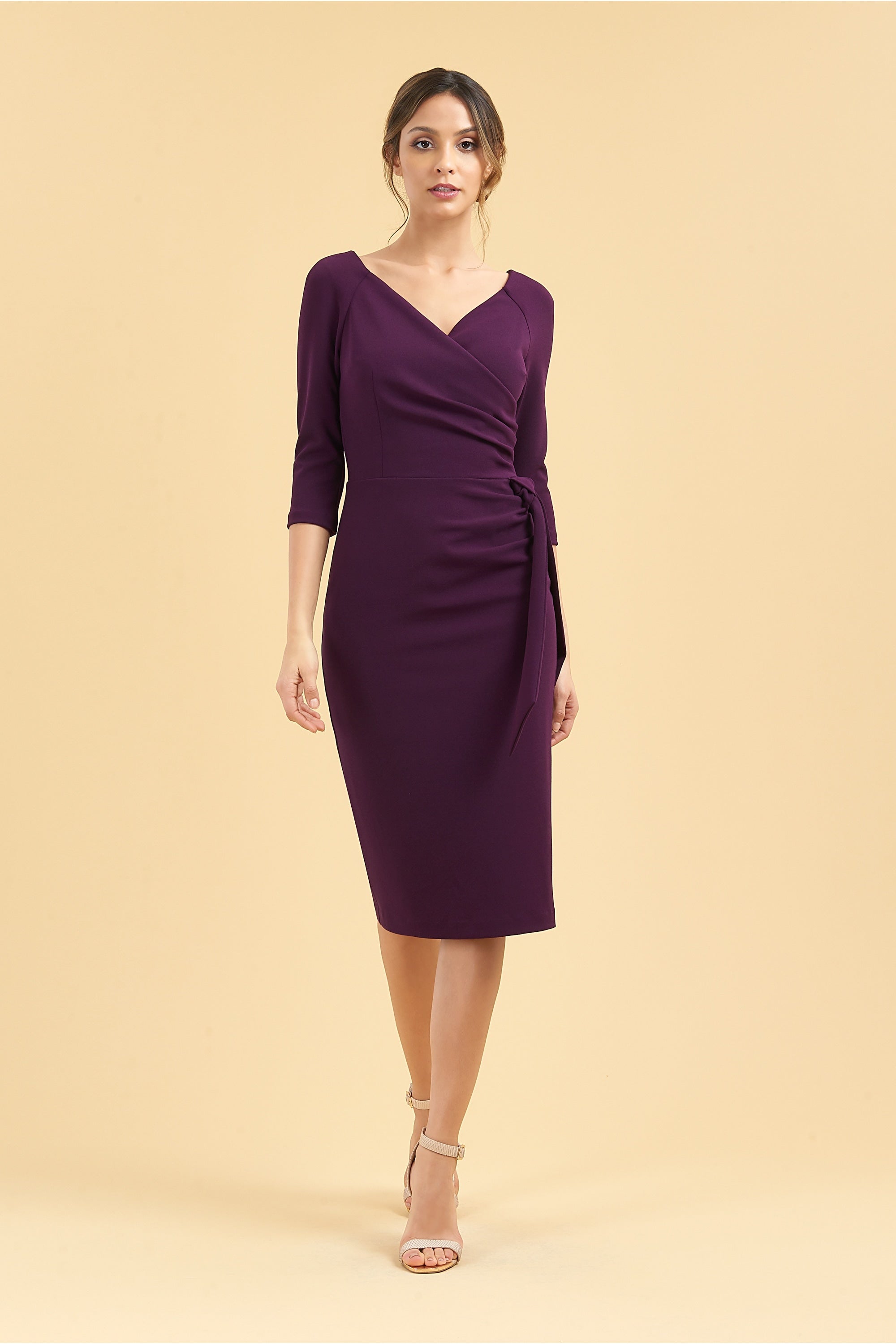 Hourglass 3/4 Sleeve Pencil Dress