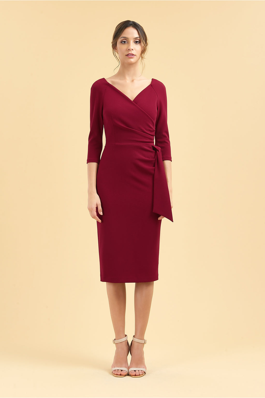 Hourglass 3/4 Sleeve Pencil Dress
