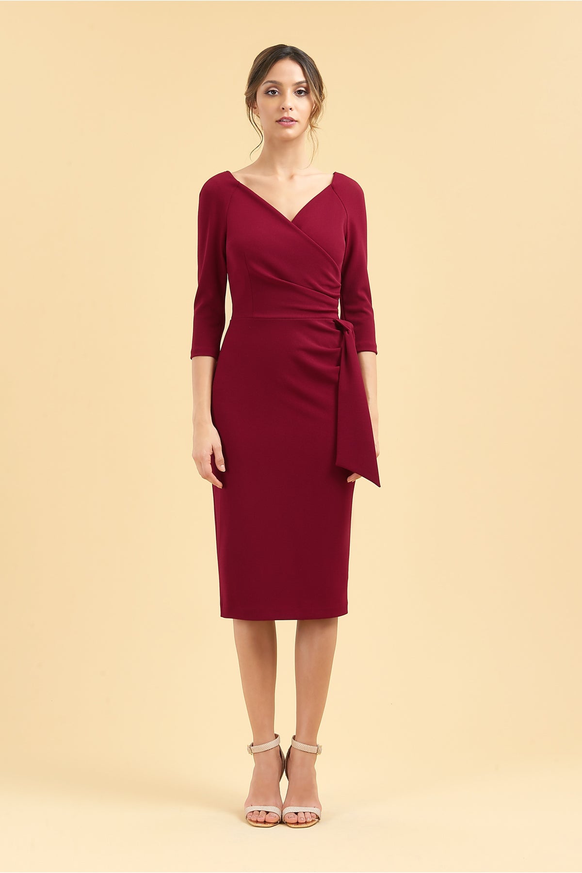 Hourglass 3/4 Sleeve Pencil Dress