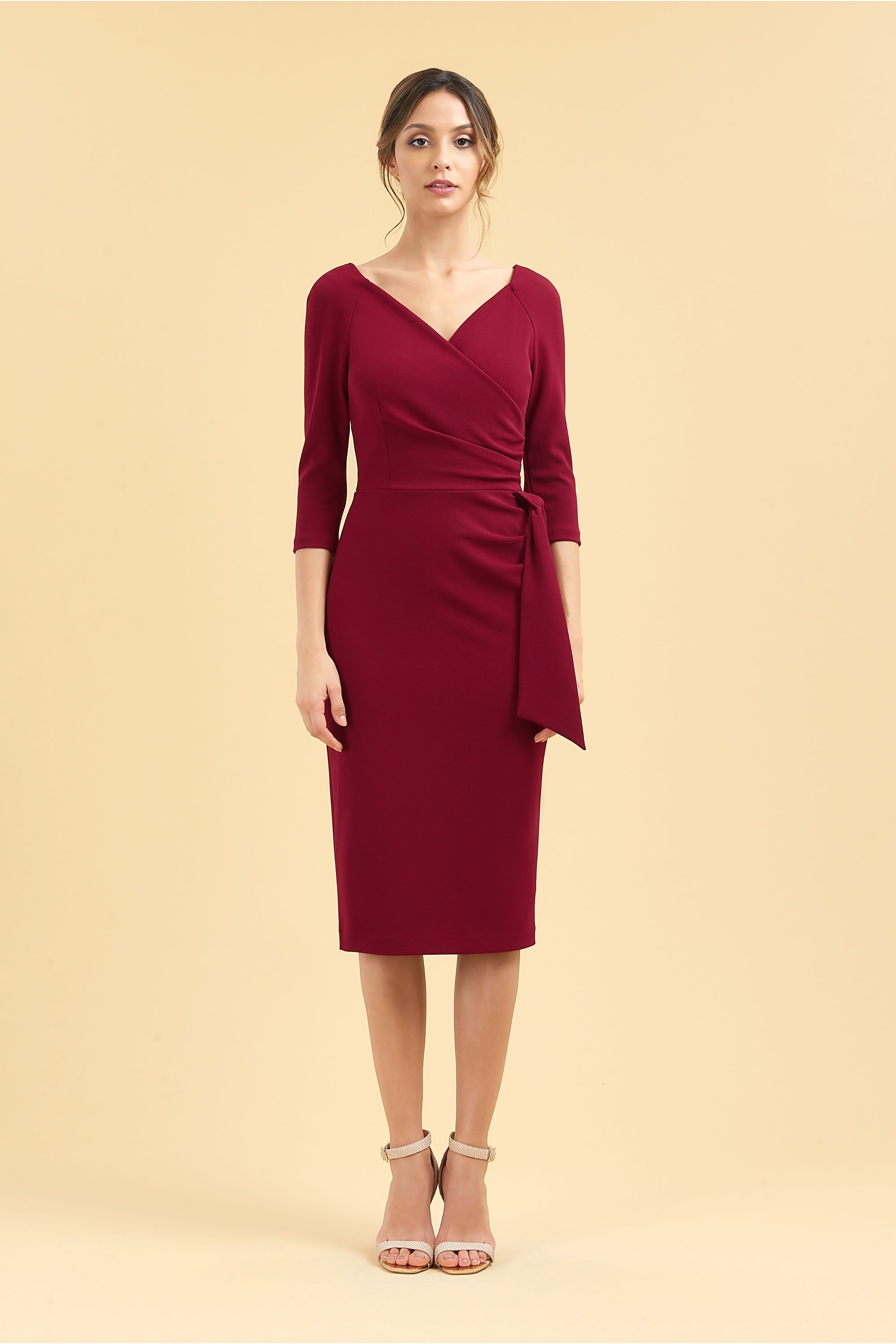 Hourglass 3/4 Sleeve Pencil Dress