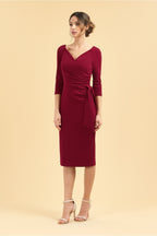 Hourglass 3/4 Sleeve Pencil Dress