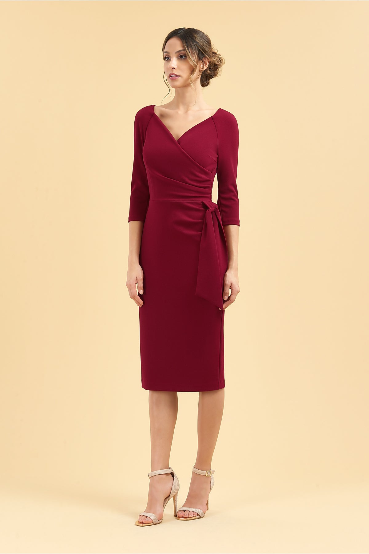 Hourglass 3/4 Sleeve Pencil Dress
