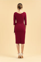 Hourglass 3/4 Sleeve Pencil Dress