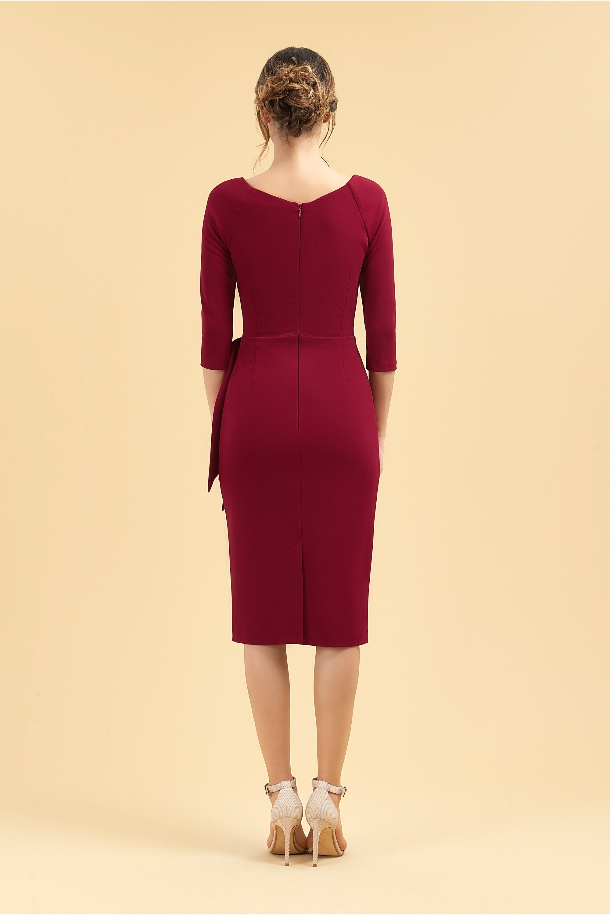 Hourglass 3/4 Sleeve Pencil Dress