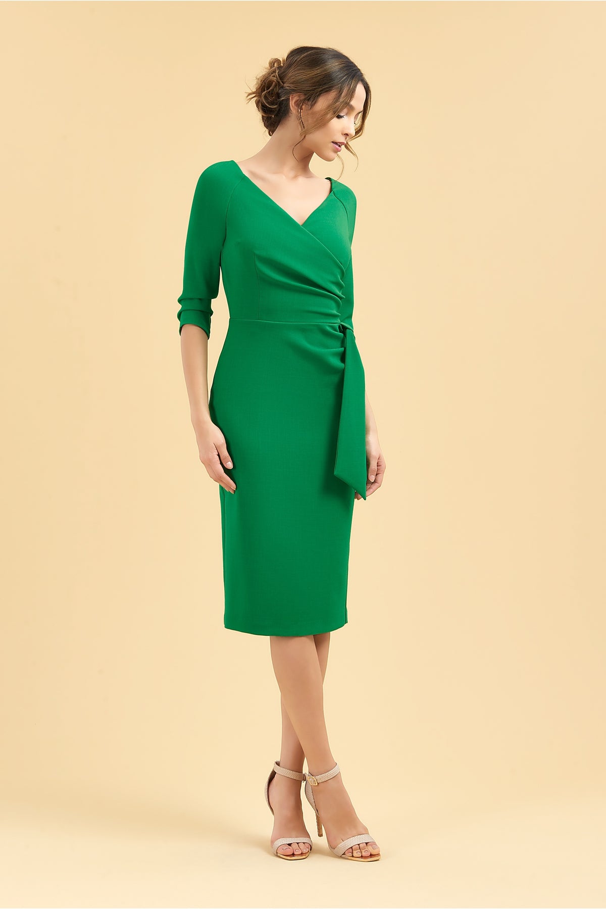 Hourglass 3/4 Sleeve Pencil Dress