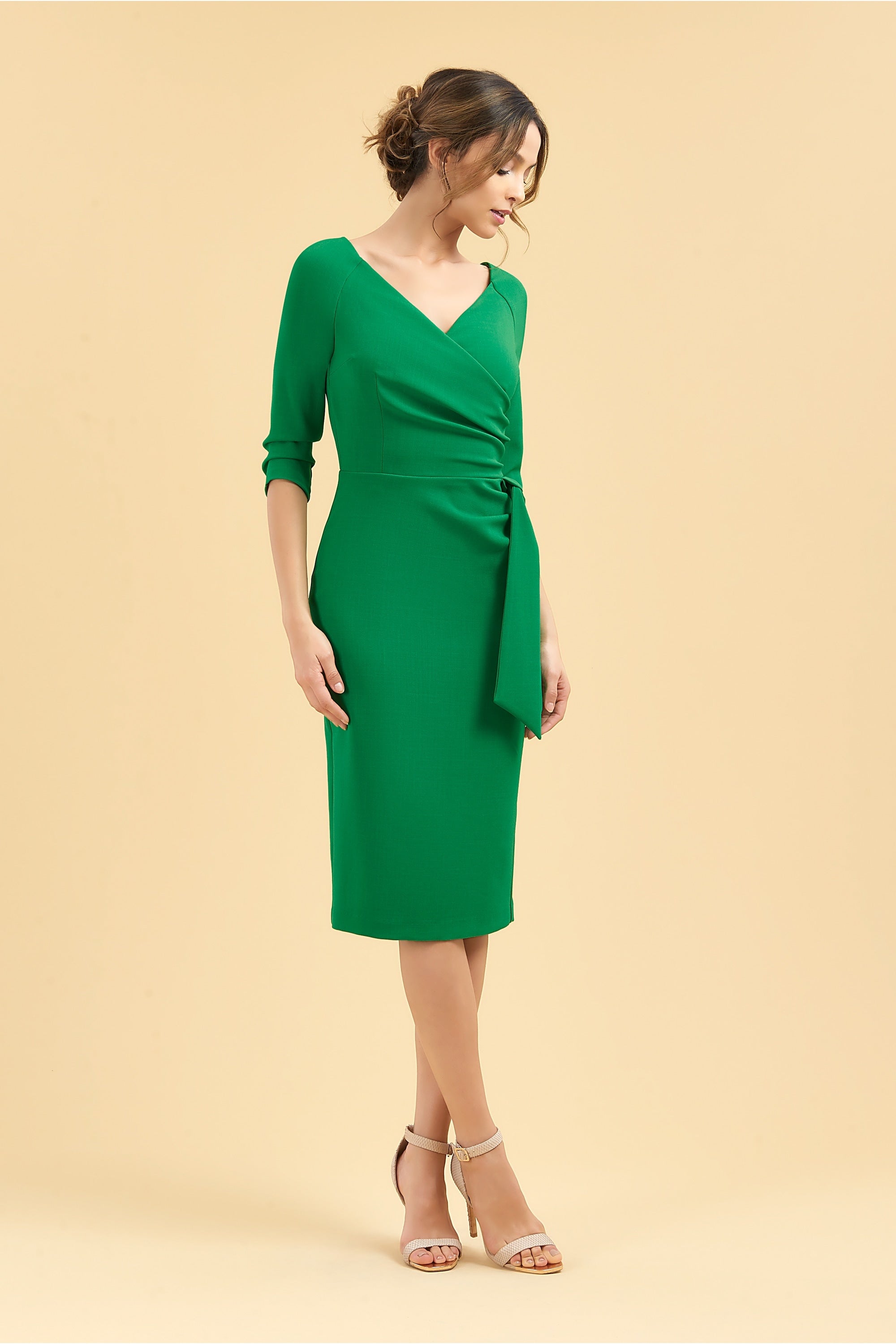 Hourglass 3/4 Sleeve Pencil Dress
