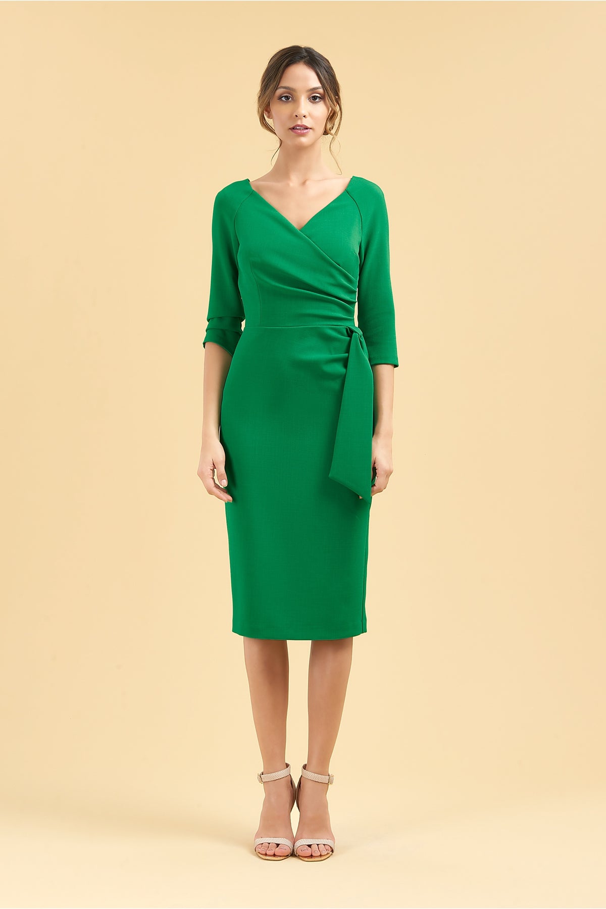 Hourglass 3/4 Sleeve Pencil Dress