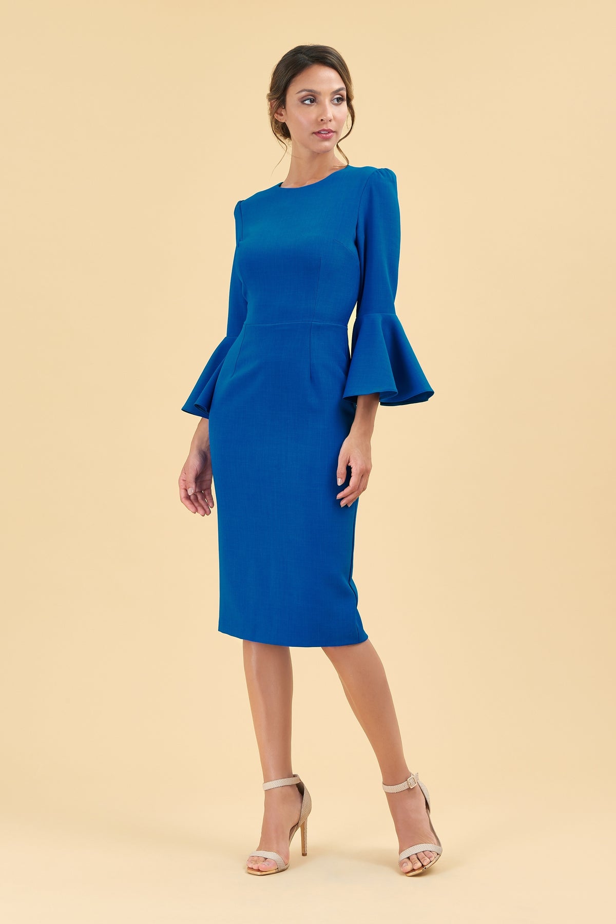 Gia Oversized Fluted Sleeve Pencil Dress