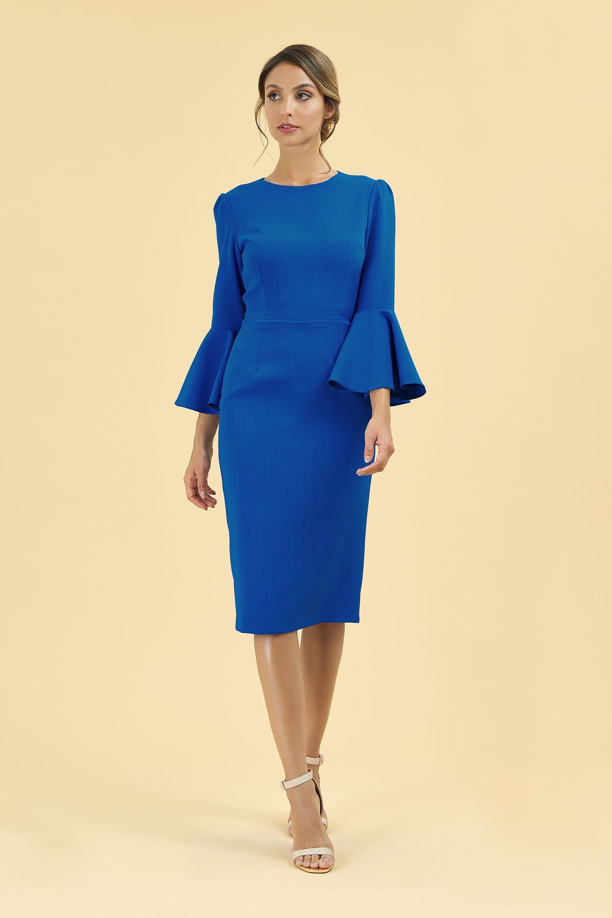 Gia Oversized Fluted Sleeve Pencil Dress