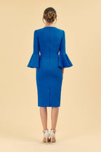 Gia Oversized Fluted Sleeve Pencil Dress
