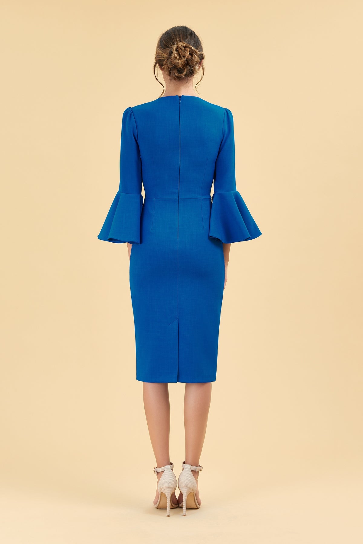 Gia Oversized Fluted Sleeve Pencil Dress