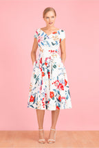 Hourglass Hibiscus Swing Dress