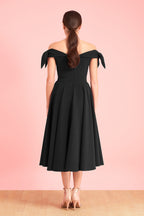 Tilly Off The Shoulder Bow Midi Dress