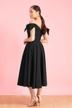 Tilly Off The Shoulder Bow Midi Dress