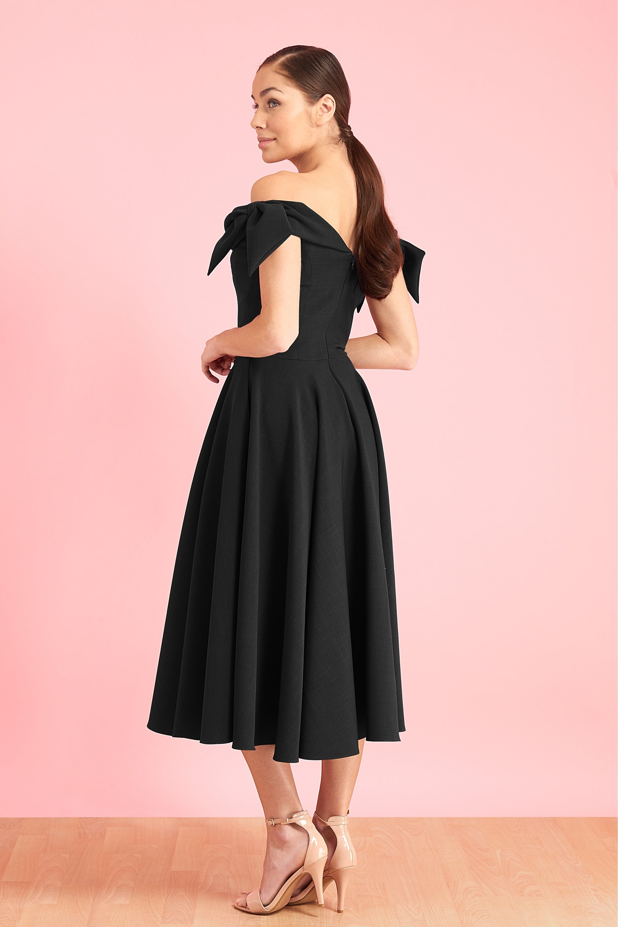 Tilly Off The Shoulder Bow Midi Dress