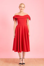Tilly Off The Shoulder Bow Midi Dress
