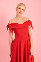 Tilly Off The Shoulder Bow Midi Dress