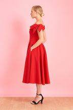 Tilly Off The Shoulder Bow Midi Dress