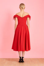 Tilly Off The Shoulder Bow Midi Dress