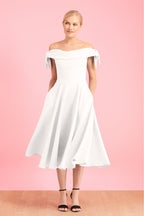 Tilly Off The Shoulder Bow Midi Dress