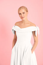 Tilly Off The Shoulder Bow Midi Dress