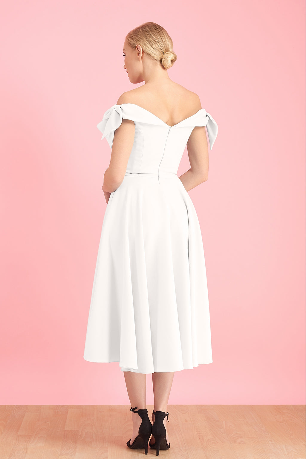 Tilly Off The Shoulder Bow Midi Dress