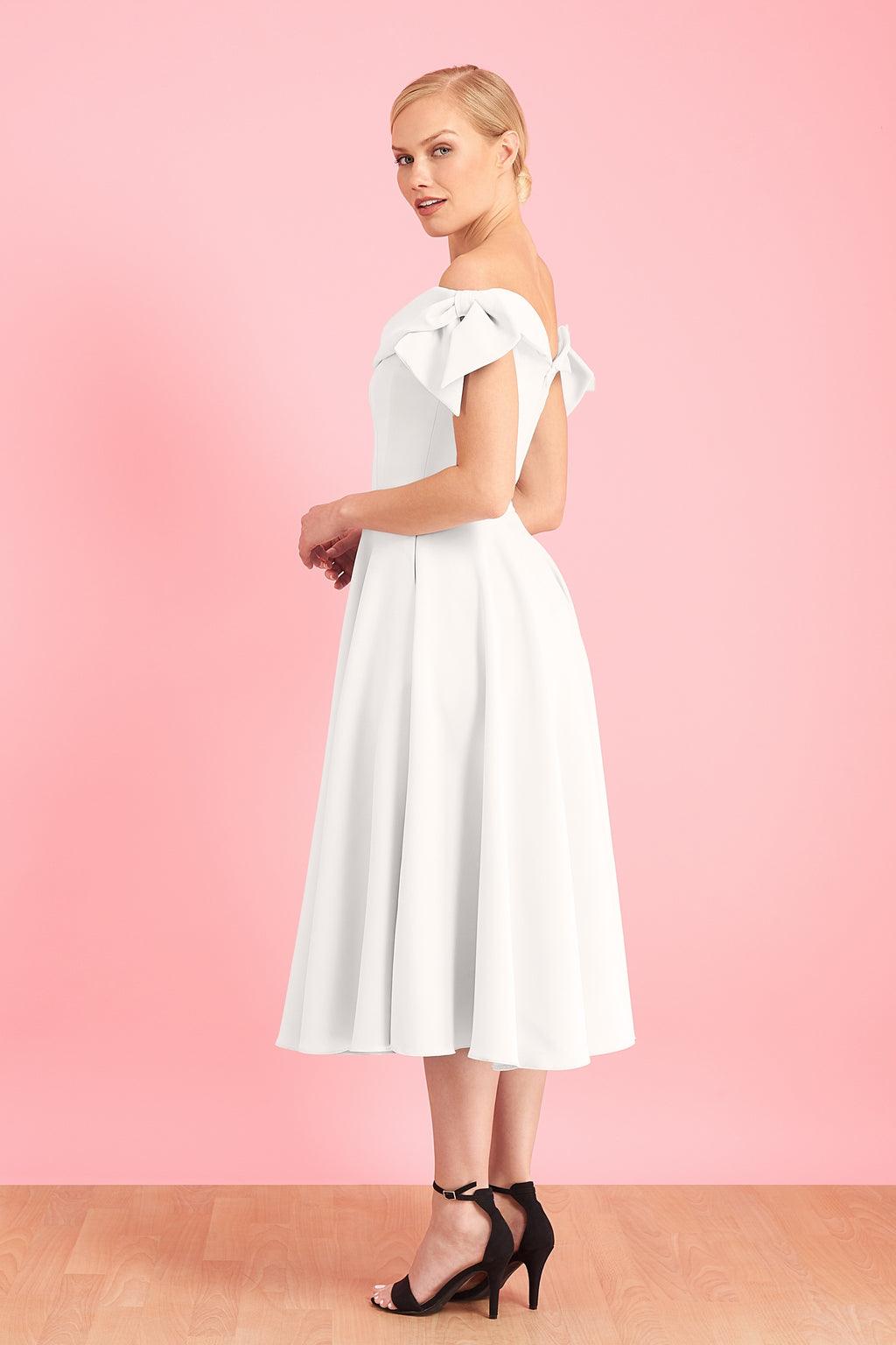 Tilly Off The Shoulder Bow Midi Dress